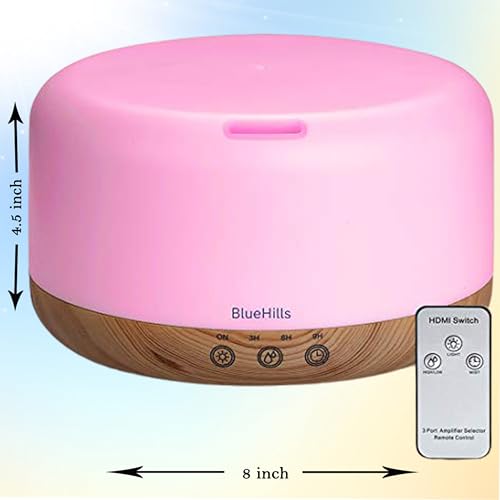 BlueHills Premium 1000 ML XL Essential Oil Diffuser Aromatherapy Humidifier with Remote Timer for Large Room Home 18 Hour ...