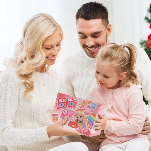 Volmop 14PCS Dog Toys for Kids, Walking Barking Electronic Interactive Plush Puppy Toy with Carrier and Accessories, Pet C...