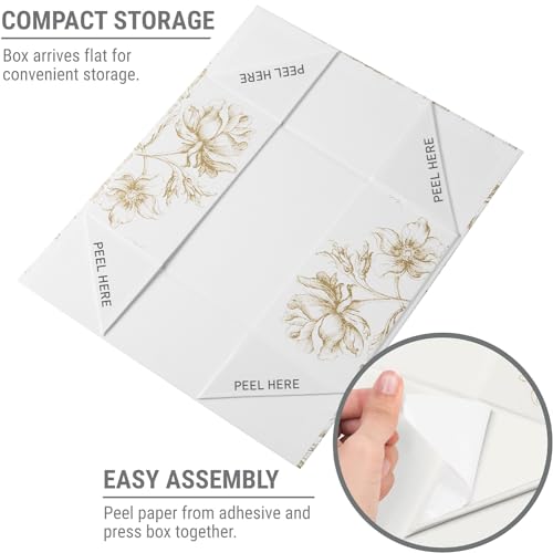 Sorarto Luxury Keepsake Gift Box | Gold Floral Decorative Boxes with Magnetic Lids for Presents, Wedding Memory Box, and B...