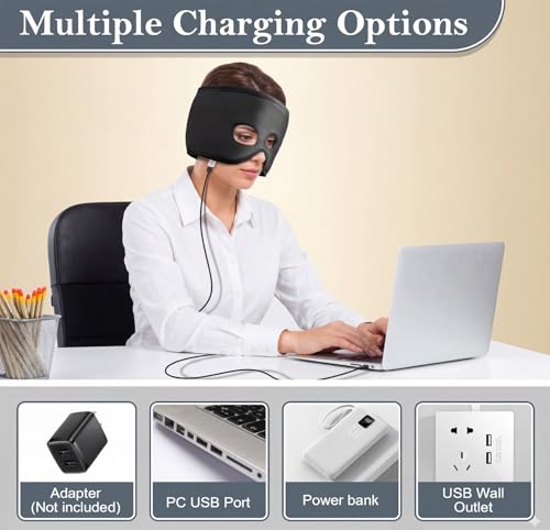 Thermorelief Sinus Mask, Heated Face Mask for Sinus Pressure, Migraine & Headache Relief, USB Corded Face Heating Pad with...