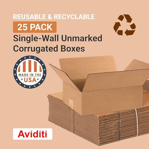 BOX USA Shipping Boxes Medium 12"L x 9"W x 4"H 25-Pack - Corrugated Cardboard Box for Moving, Mailing, Packing, Packaging ...