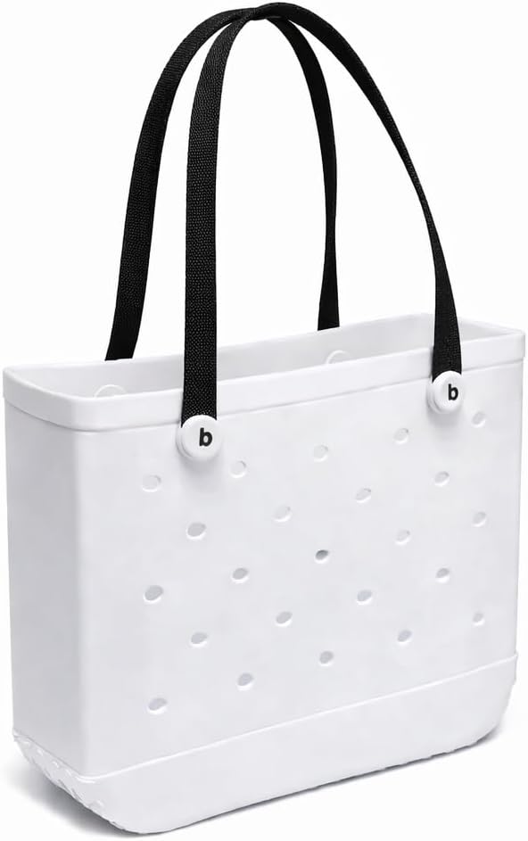 Waterproof Beach Bag Large Tote for Women 15x12x5 - Pool Travel Bag with Free Gift Charm, Sand Resistant EVA Beach Tote Ba...