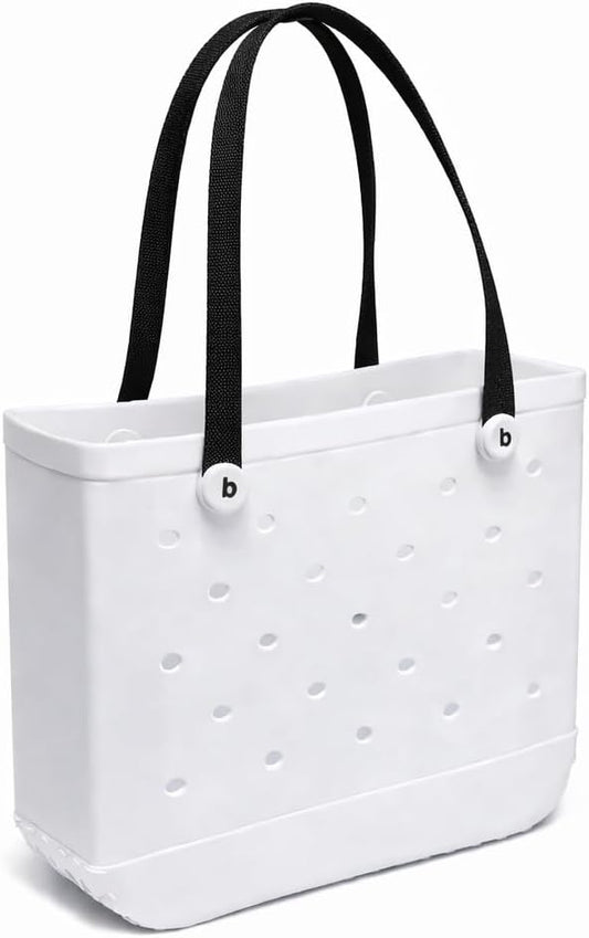 Waterproof Beach Bag Large Tote for Women 15x12x5 - Pool Travel Bag with Free Gift Charm, Sand Resistant EVA Beach Tote Ba...