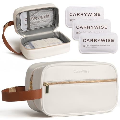 CarryWise Breast Milk Cooler Travel Bag with 3 Ice Pack, Waterproof Breastmilk Cooler Storage Bag, Portable & Versatile In...