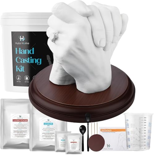 Hula Home Hand Casting Kit for Couples or Family with Mounting Plaque | Anniversary DIY Gifts Her & Him, Keepsake Sculptur...
