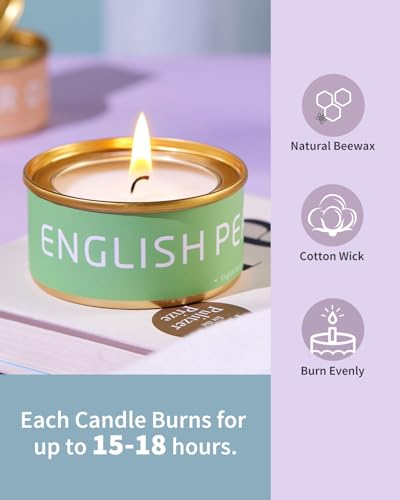 Floral Scented Candles Gift Set, Natural Beeswax with Essential Oils, Holiday Aromatherapy Candles for Christmas Stocking ...