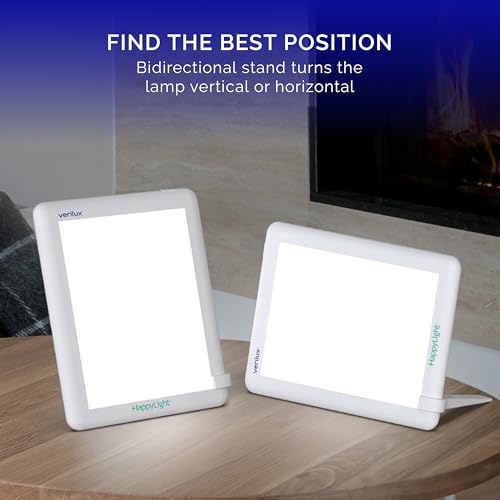 Verilux HappyLight Lucent - One-Touch Light Therapy Lamp with 10,000 Lux, UV-Free, LED Bright White Light & Detachable Sta...