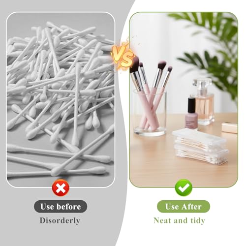 3 Pcs Cotton Swab Holder for Travel Portable Small Dental Floss Containers Floss Picks Case Storage Boxes with Lid Plastic...