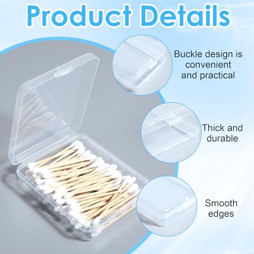 Portable Travel Cotton Pad Holder 3 Pcs Travel Qtips Case Cotton Pad Holder Travel Dispenser Cosmetic Sponge Storage Box C...