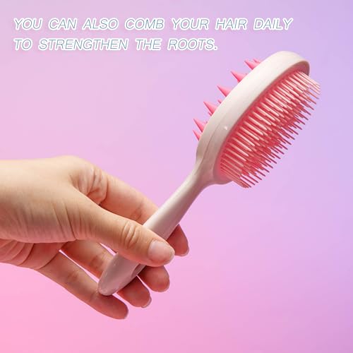 Double-Sided Comb Brush, Silicone Scalp Massage Hair for Wet and Dry Use, Scalp Cleaning and Relaxing, Portable Hair Washi...