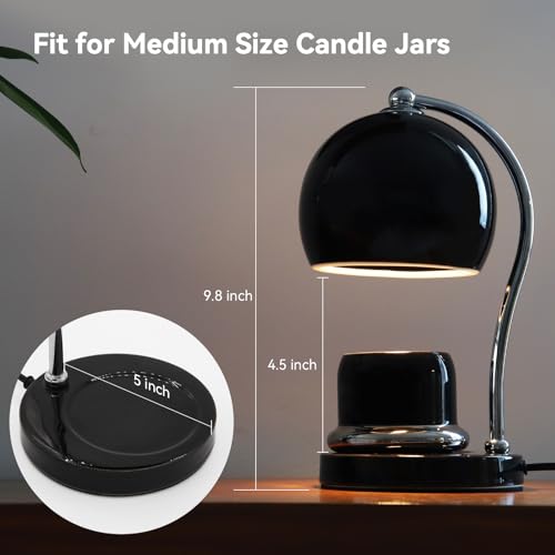 LunaForest Ceramic Candle Warmer Lamp with Timer Dimmer Fit for Candle Jars, Modern Design with 2 Bulbs, House Warming Gif...