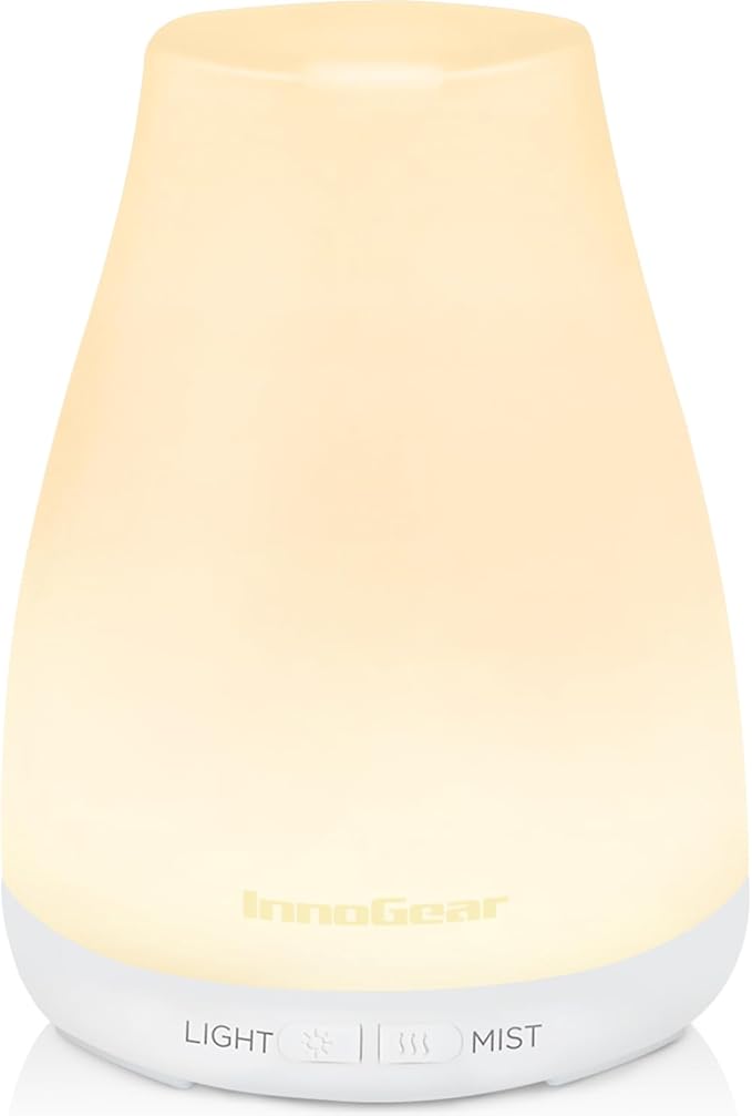 InnoGear Essential Oil Diffuser, Ultrasonic Diffusers for Home Aromatherapy Humidifier for Bedroom Room 7 Colors LED 2 Mis...
