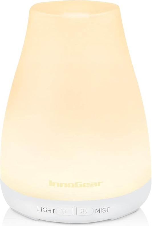 InnoGear Essential Oil Diffuser, Ultrasonic Diffusers for Home Aromatherapy Humidifier for Bedroom Room 7 Colors LED 2 Mis...