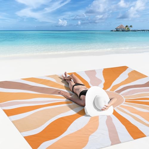 Beach Blanket Waterproof Sandproof, Extra-Large Picnic Blankets with Stakes & Travel Bag, Lightweight, Quick-Dry, Compact ...