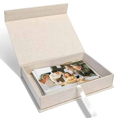 Sprsthai 8x10 Archival Photo Storage Box with Lid – Stackable Memory Keepsake Organizer for Photos, Certificates, Jewelry...