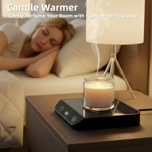 MADCKDEDRT Coffee Mug Warmer & Candle Warmer 46W Electric Cup Warmer for Desk - Smart Digital Display 6 Heat Settings Time...