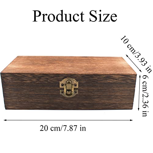 HingoFuni Wood Storage Box with Lid Solid Wood Container Box Decorative Table Large Rectangular Smooth Rustic Style Store ...
