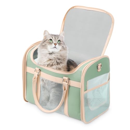 Lilliella Pet Carrier Backpack, Airline Approved TSA, Waterproof PU Foldable, 360° Ventilated, Light‑Blocking, Washable Tr...