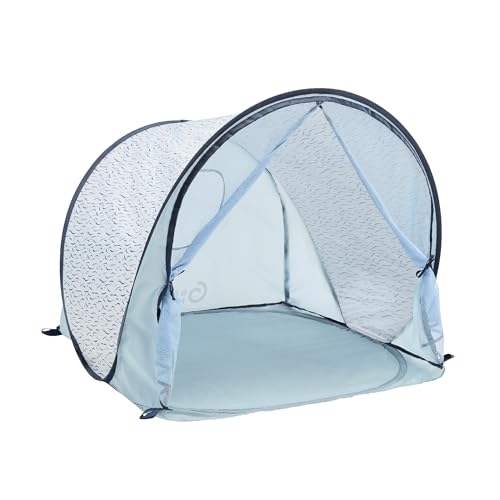 Babymoov Anti-UV Baby & Toddler Beach Tent UPF 50+ Sun Protection with Pop Up System for Easy Use & Transport, Blue Waves...
