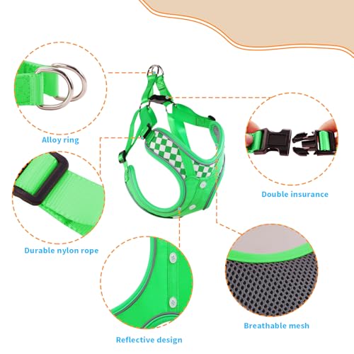 Dog Harness with Leash Set, Adjustable Step in with Breathable Padded Vest Harness for Medium Large Dogs Training and Runn...