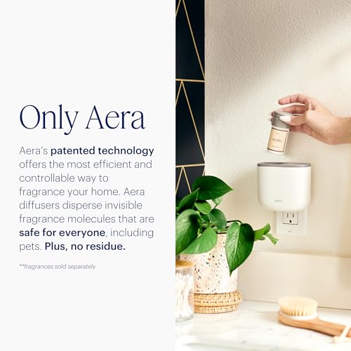 AERA Mini Waterless Plug-in Essential Oil Diffuser for Rooms 100–400 Sq Ft – Smart Aromatherapy Machine with App & Alexa C...