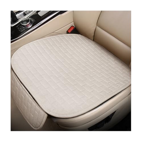 MUQIDA Car Seat Cover for Front Seats, Comfortable Linen Seats Cushion Pad Mat with Storage Pockets, Anti-Slip Breathable ...