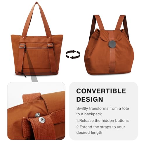 DLLTFPFE Tote Backpack for Women Convertible Backpack Expandable Tote Bag Shoulder Bags with Wet Pocket for Travel Gym Work