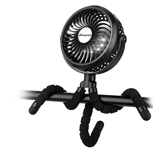 AMACOOL Battery Operated Stroller Fan, Baby Travel Essentials for Beach Disney, Newborn Boy & Girl Showers Gifts Registry ...