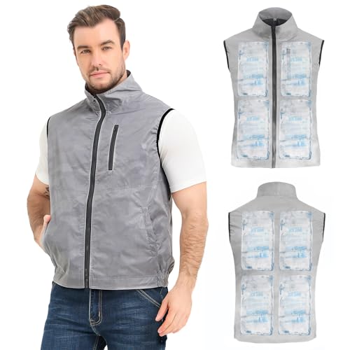Foiueyga Cooling Vest for Women & Men Ice Vest for Hot Weather Outdoor Work, Waterproof Cooling Ice Vest with 24 Ice Packs