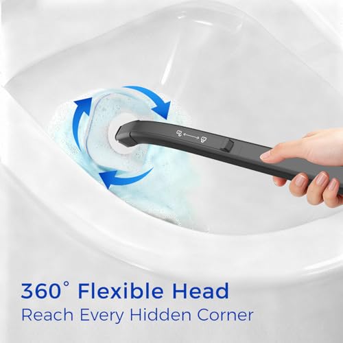 EZKEY Disposable Toilet Brush, 14 Refills Toilet Bowl Cleaner Wand, Toilet Cleaner Brush Toilet Cleaning System Toilet Bru...