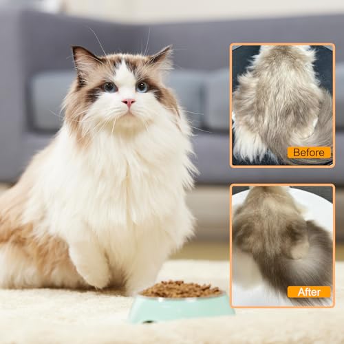 FUICZSN 4-in-1 Rechargeable Cat & Dog Steam Brush for Shedding, Self-Cleaning Pet Groomer with Rotating Handle for Massagi...