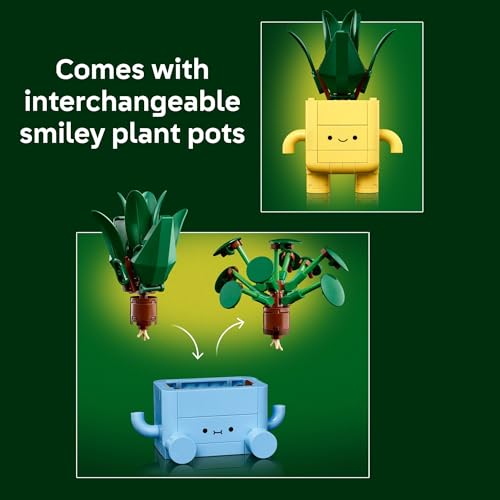 LEGO Botanicals Happy Plants Building Toy for Kids, Girls, and Boys 9+ - Playroom Decor for Desk or Shelf - Birthday Gift ...