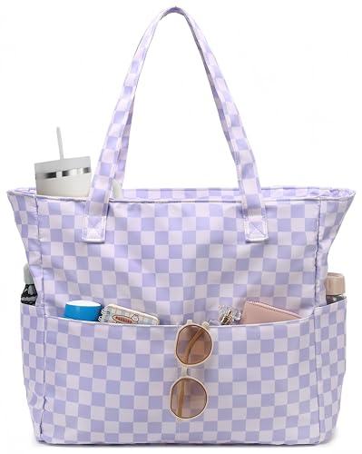 LEDAOU Large Beach Bag Women Waterproof Sandproof Zipper Beach Tote Pool Bag for Swim Gym Grocery Travel with Wet Pocket |...