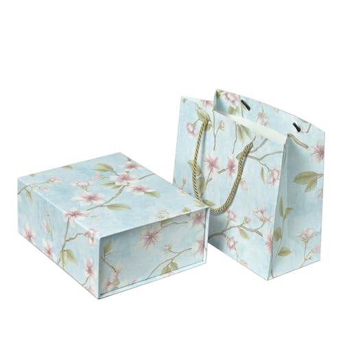 SHUN ZHI YU Luxurious Gift Box 9.8"x7.9"x4", Magnetic Closure Rectangle Collapsible Box for Christmas,Valentine's Day and ...