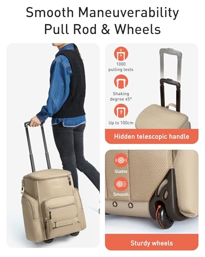 TOURIT Rolling Cooler Backpack: Leakproof Waterproof Insulated 36 Cans Beach Cooler with Wheels and Handle Outdoor Camping...
