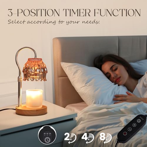 SnowBB Flower Candle Warmer Lamp, Timer Dimmer, Adjustable Height, Birthday Gift for Women Mom Friend Sister, House Warmin...