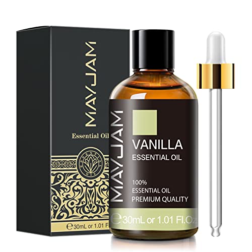 Vanilla Essential Oil 30ml/1.01fl.oz, MAYJAM Premium Vanilla Oils for Aromatherapy, Diffuser, Soap Making, Candle Making, ...