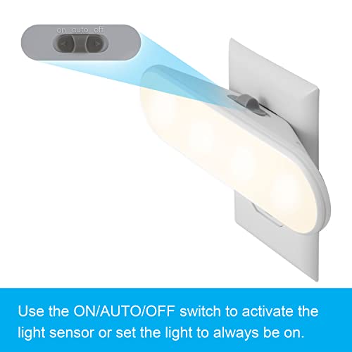 GE Ultrabrite LED Light Bar Night Lights Plug Into Wall Room Decor Ambient Lighting Dusk to Dawn Sensor Bright Nightlight,...