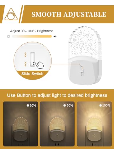 DORESshop LED Night Light, Baby Night Lights [2 Pack], Plug in Night Light with Auto Dusk to Dawn Sensor, Adjustable Brigh...