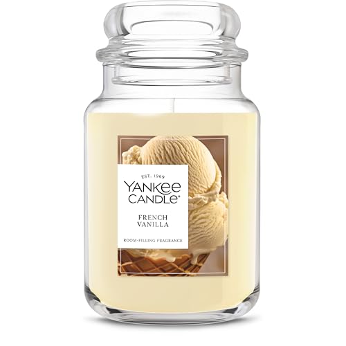 Yankee Candle French Vanilla Scented Candle, 22oz Large Jar with up to 150 Hour Burn Time, Giftable