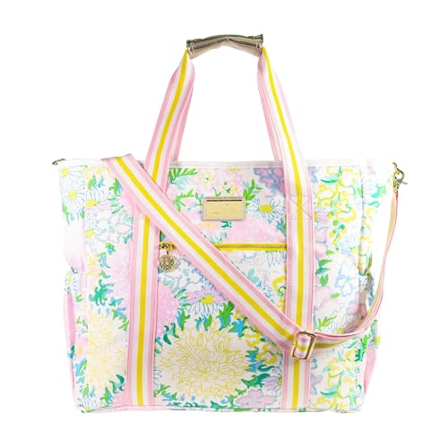 Lilly Pulitzer Beach and Picnic Cooler, Insulated Bag with Adjustable Shoulder Strap and Zipper, Large Soft Cooler