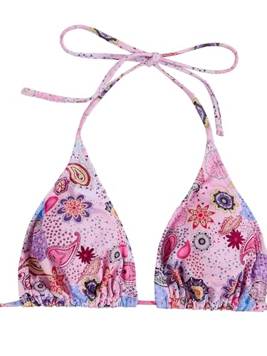 RoseSeek Women's 4 Piece Swimsuits Halter Triangle Bikini Sets Bathing Suit with Mesh Cover Up Skirt & Bandana