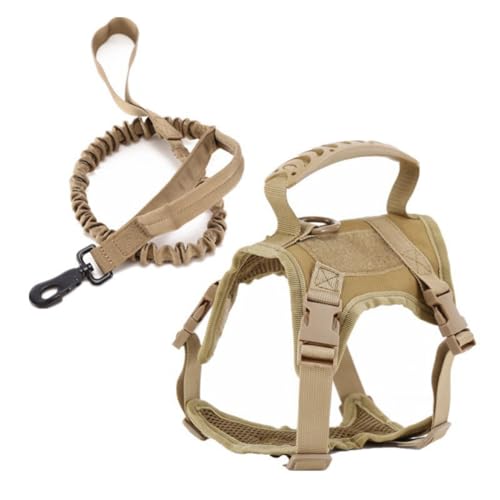 Tactical Cat Harness & Leash Set - Escape-Proof Adjustable for Walking Small Dog Vest Harness with Patches, Soft Mesh Padd...