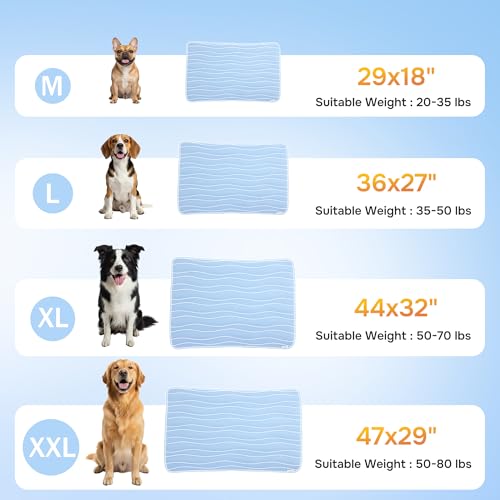 ZOMISIA Cooling Mat for Extra Large Dogs XL - Thin Portable Pet Cooling Pad, Breathable and Washable Cool Fiber with Non-S...