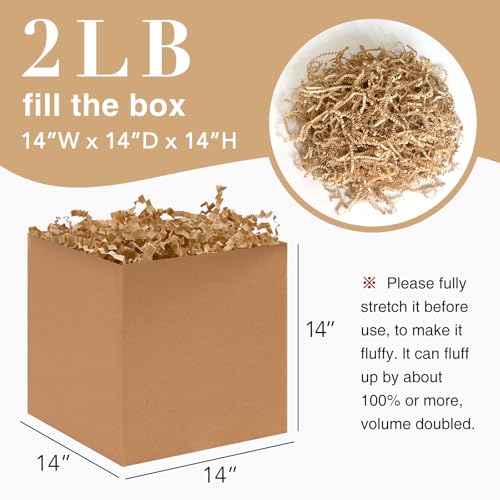 Corlcol 2LB Crinkle Cut Paper Shred Filler for Bag Gift Box Basket Confetti Paper Shreded Stuffing Decoration for Christma...