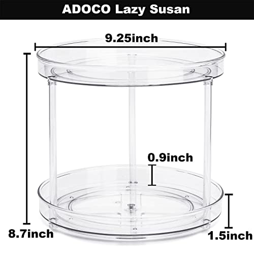 2 Tier Lazy Susan Bathroom Organizer, 9.25Inch Clear 360 Rotating Makeup Organizer for Vanity, Skincare Organizers Perfume...