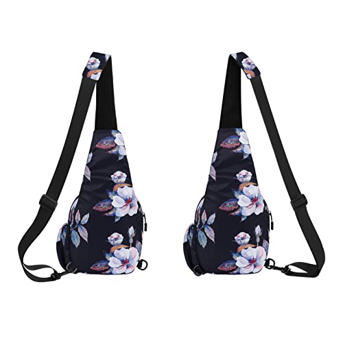 HUA ANGEL Floral Sling Bag, Small Lightweight Crossbody Shoulder Chest Bag for Men & Women Compact Travel Hiking Mini Daypack