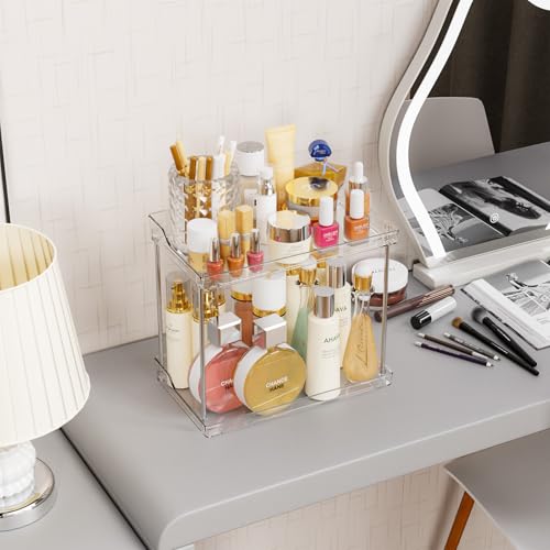 Yieach 2 Tier Bathroom Counter Organizer,Tiered Bathroom Organizer for Makeup,Perfume,Beauty Products,Skincare Organizers ...