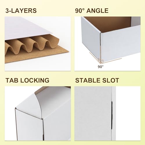 WIFTREY 40 Pack 6x4x3 Small Shipping Boxes for Packing Small Business, White Corrugated Cardboard mailing Box for Shipping