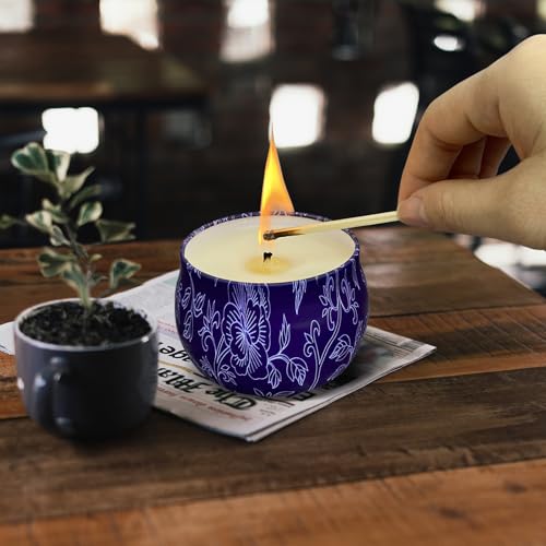 Citronella Candles - 4 Pack Citronella Candles Outdoor Set，4.4 oz, Indoor Scented Natural Soy Wax Candles Portable Travel ...